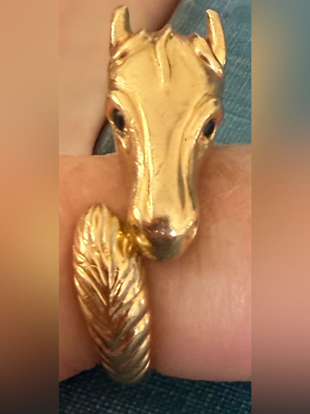 14k Gold Horse Ring